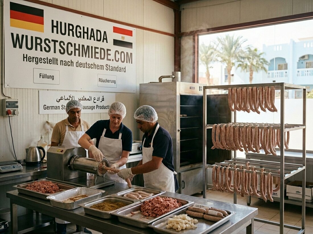 Mitarbeiter in hygienischer Produktionsküche mit Schutzkleidung